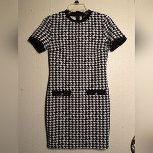 Shein Black and White Houndstooth Dress Size Medium